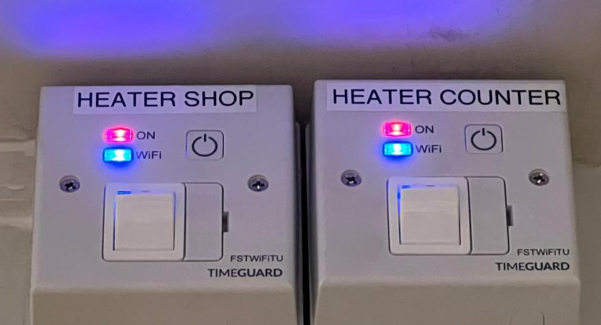 Installing shop heating with surface heat panels & Wi-Fi control