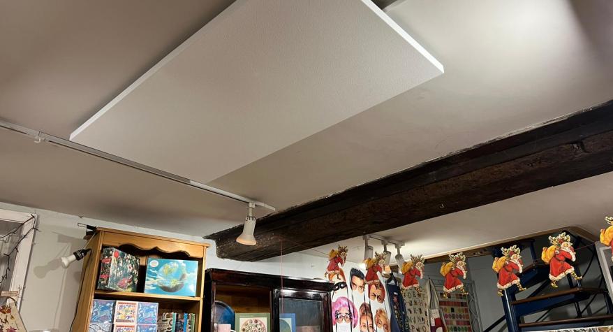 Installing shop heating with surface heat panels & Wi-Fi control