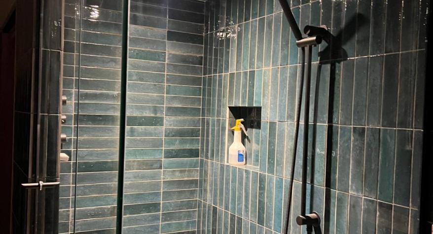 Steam room installation with wired sauna, steam unit & plunge bath