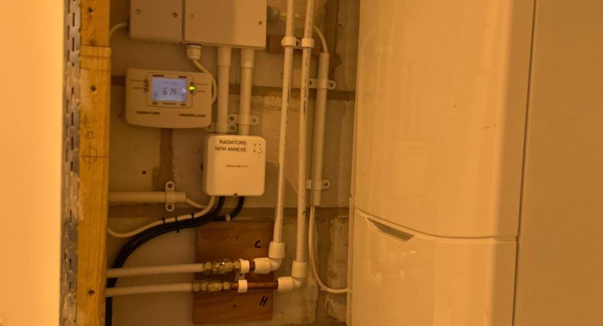 Wired heating system installation in a new barn conversion, Norwich